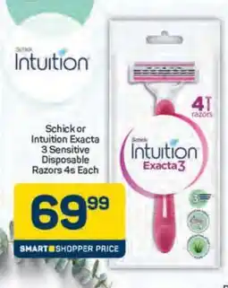 Pick n Pay Schick Intuition Exacta 3 Sensitive Disposable Razors 4s Each offer
