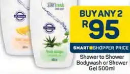 Pick n Pay Shower to Shower Bodywash or Shower Gel 500ml offer