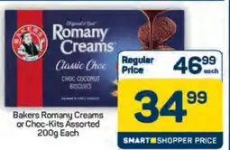 Pick n Pay Bakers Romany Creams or Choc-Kits Assorted 200g Each offer