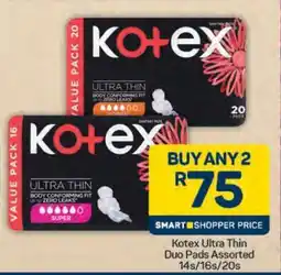 Pick n Pay Kotex Ultra Thin Duo Pads Assorted 14s/16s/20s offer