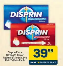 Pick n Pay Disprin Extra Strength 16s or Regular Strength 24s Pain Tablets Each offer