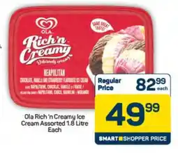 Pick n Pay Ola Rich ‘n Creamy Ice Cream Assorted 1.8 Litre Each offer