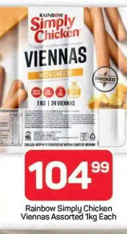 Pick n Pay Hypermarket Rainbow Simply Chicken Viennas Assorted 1kg Each offer