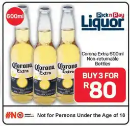 Pick n Pay Hypermarket Corona Extra 600ml offer