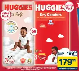 Pick n Pay Hypermarket Huggies Dry Comfort Jumbo Pack or Gold Value Pack Nappies offer