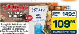 Pick n Pay Hypermarket Today Mini Rolls Assorted 40's or Mama's Frozen Pies Assorted 6s or Cheese Griller Sausage Rolls 4s offer