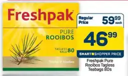 Pick n Pay Hypermarket Freshpak Pure Rooibos Tagless Teabags 80s offer