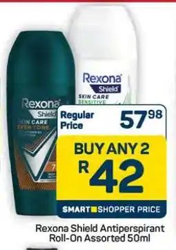 Pick n Pay Hypermarket Rexona Shield Antiperspirant Roll-On Assorted 50ml offer