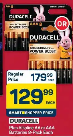 Pick n Pay Hypermarket Duracell Plus Alkaline AA or AAA Batteries 8-Pack Each offer