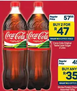 Pick n Pay Hypermarket Coca-Cola Original Taste Less Sugar 2 Litre offer