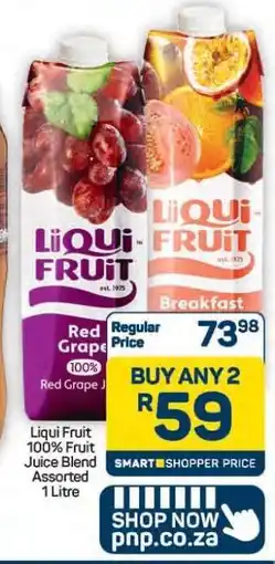 Pick n Pay Hypermarket LIQUI-FRUIT 100% Fruit Juice Blend Assorted offer