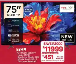 Pick n Pay Hypermarket TCL 75 QLED TV offer