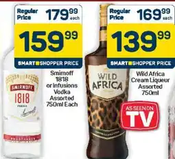 Pick n Pay Hypermarket Smirnoff 1818 or Infusions Vodka Assorted 750ml offer
