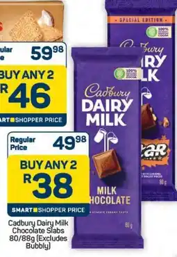 Pick n Pay Hypermarket Cadbury Dairy Milk Chocolate Slabs 80/88g offer