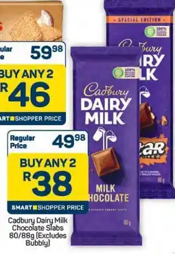 Pick n Pay Hypermarket Cadbury Dairy Milk Chocolate Slabs 80/88g offer