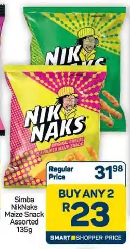 Pick n Pay Hypermarket Simba NikNaks Maize Snack Assorted 135g offer
