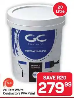 Pick n Pay Hypermarket 20 Litre White Contractors PVA Paint offer