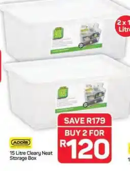 Pick n Pay Hypermarket ADDIS 15 Litre Cleary Neat Storage Box offer