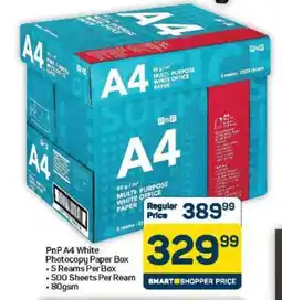 Pick n Pay Hypermarket PnP A4 White Photocopy Paper Box offer