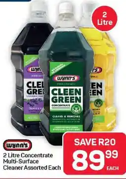 Pick n Pay Hypermarket Wynn's 2 Litre Concentrate Multi-Surface Cleaner Assorted offer