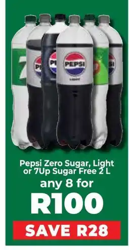Food Lover's Market Pepsi Zero Sugar, Light or 7Up Sugar Free 2 L offer