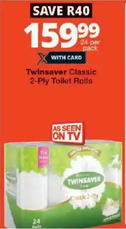 Checkers Twinsaver Classic 2-Ply Toilet Rolls offer