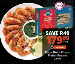 Checkers Cape Point Frozen Platter Prawns offer