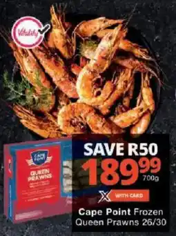 Checkers Cape Point Frozen Queen Prawns offer