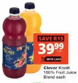 Checkers Clover Krush 100% Fruit Juice Blend offer