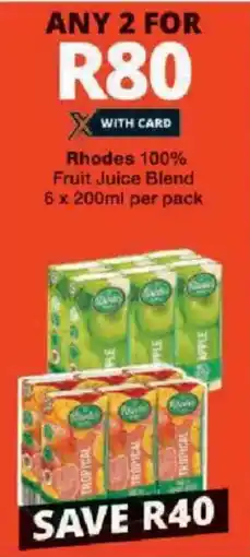 Checkers Rhodes 100% Fruit Juice Blend offer