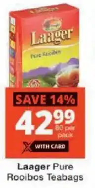 Checkers Laager Pure Rooibos Teabags offer
