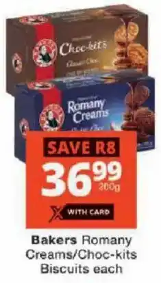 Checkers Bakers Romany Creams/ Choc-kits Biscuits offer