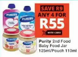 Checkers Purity 2nd Food Baby Food Jar/ Pouch offer