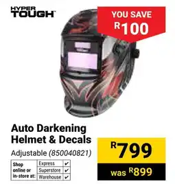 Builders Warehouse Hyper Tough Auto Darkening Helmet & Decals offer