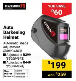 Builders Warehouse Blacksmith Auto Darkening Helmet offer