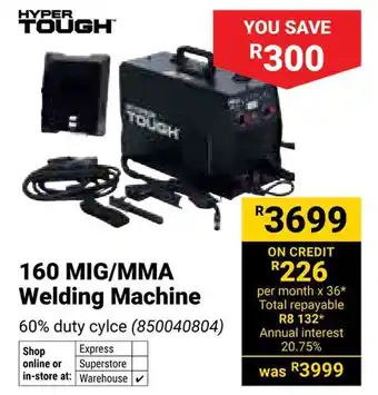 Hyper Tough 160 MIG/MMA Welding Machine