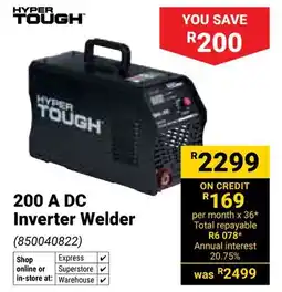 Builders Warehouse Hyper Tough 200 A DC Inverter Welder offer