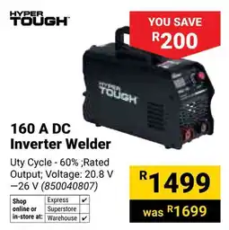 Builders Warehouse Hyper Tough 160 A DC Inverter Welder offer