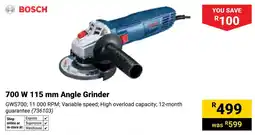 Builders Warehouse Bosch 700 W Angle Grinder offer