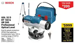 Builders Warehouse Bosch GOL 32 D BT 160 & GR 500 Professional Optical Level offer