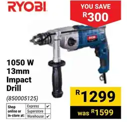 Builders Warehouse Ryobi 1050 W Impact Drill offer