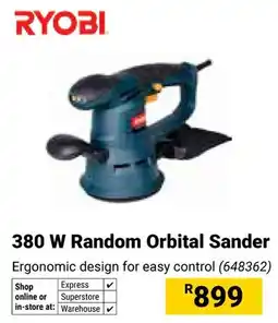 Builders Warehouse Ryobi 380 W Random Orbital Sander offer