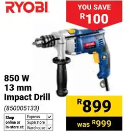 Builders Warehouse Ryobi 850W Impact Drill offer