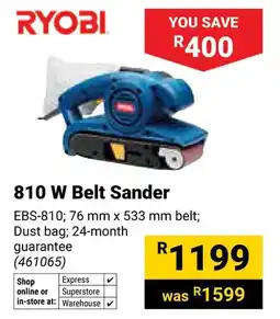 Builders Warehouse Ryobi 810 W Belt Sander offer