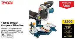 Builders Warehouse Ryobi 1200 W Compound Mitre Saw offer
