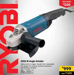 Builders Warehouse Ryobi 2000 W Angle Grinder offer