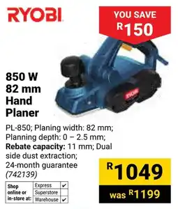 Builders Warehouse Ryobi 850W Hand Planer offer