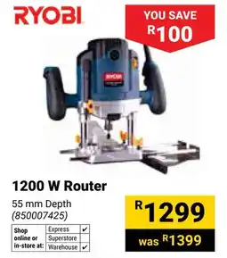 Builders Warehouse Ryobi 1200 W Router offer