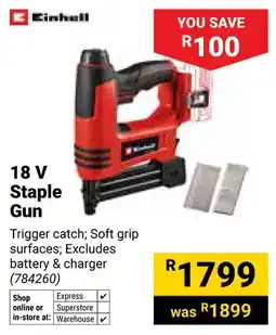 Builders Warehouse Einhell 18 V Staple Gun offer