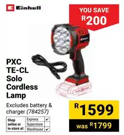 Builders Warehouse Einhell PXC TE-CL Solo Cordless Lamp offer